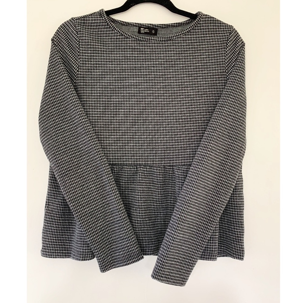 Cute checkered peplum top by NET